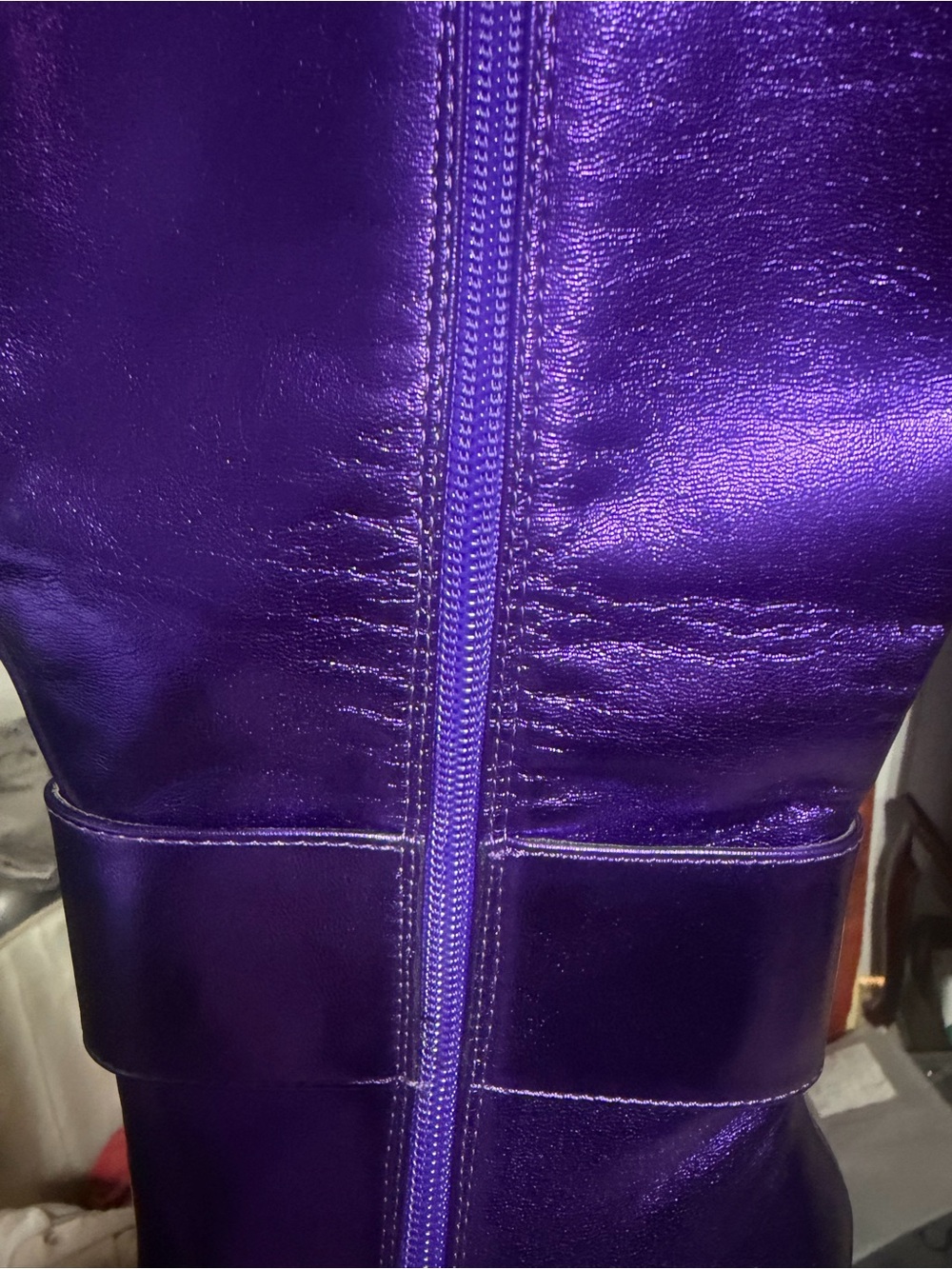 NWOT - Steve Madden Metallic Purple Pointed-Toe Knee-High Stiletto Boots - Picture 4 of 7